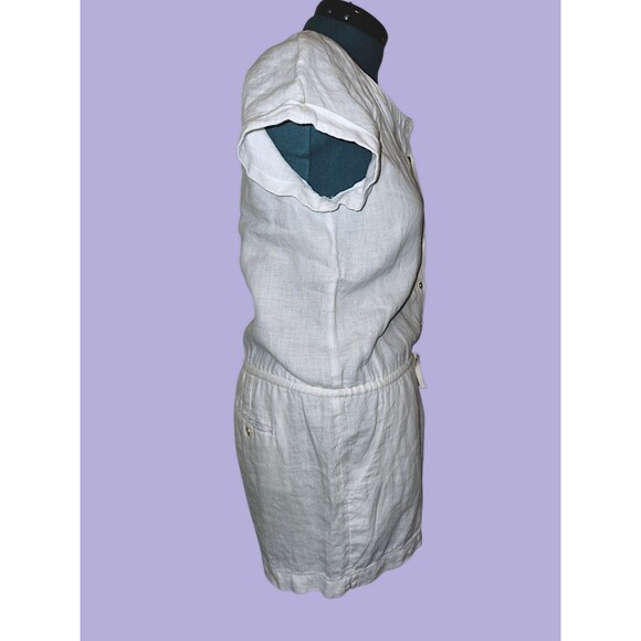 Juicy Couture White 100% Linen CoastalCore Romper with Gold Buttons Size… - Picture 5 of 7